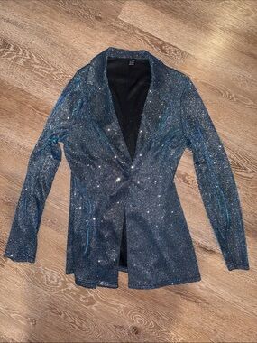 Sparkle Blazer Jacket Blue